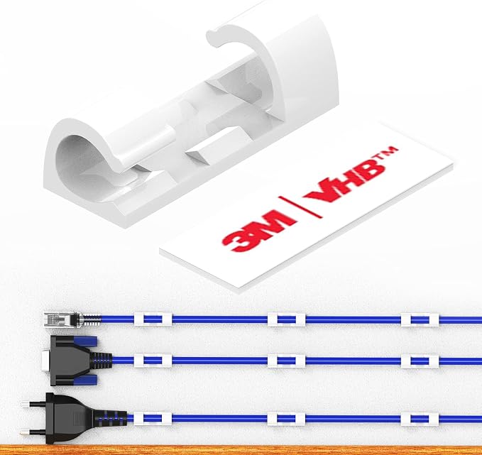 Cable Clips with Strong Self-Adhesive, XIAOXI Cord Organizer Cable Management by ProfessionalCableManager