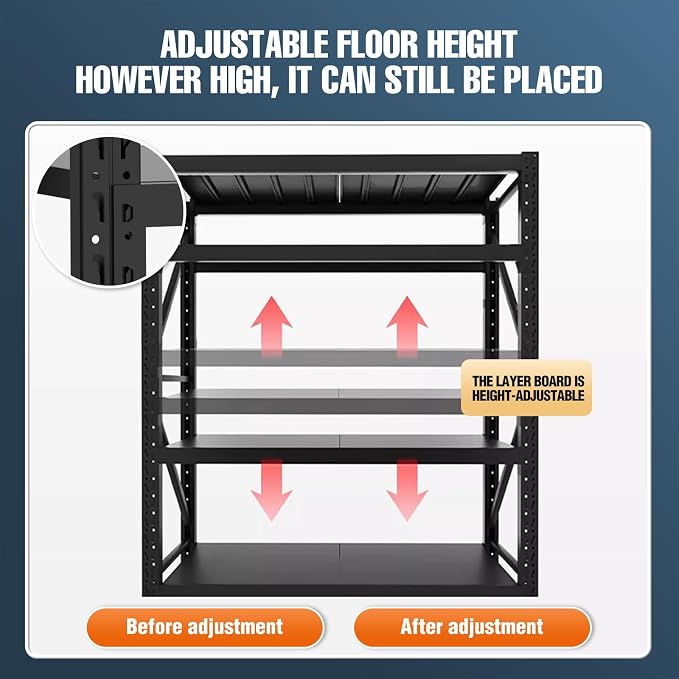 5000lbs78.74, Storage Shelves Garage Metal Shelving Heavy Duty Garage Shelves - Image 3