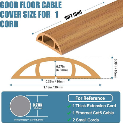 Floor Cord Covers for Wires 10FT Cable Hider Wire Cover Self Adhesive Cord - Image 2