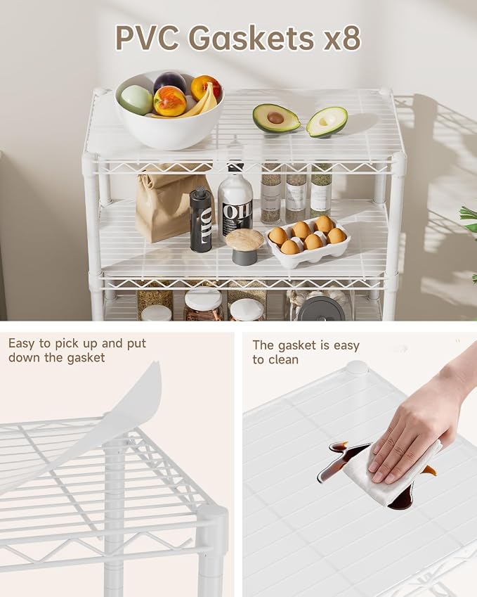 8 Tier Adjustable Storage Shelves Heavy Duty Metal Shelf Wire Shelving Unit - Image 4