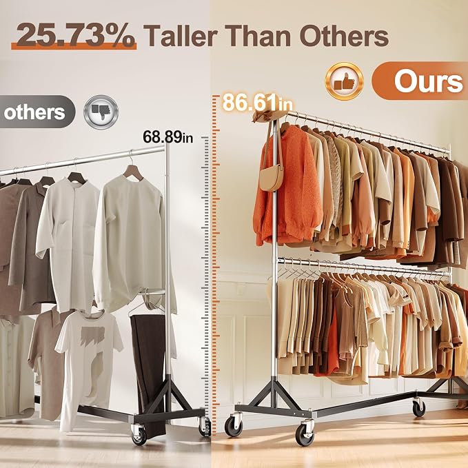 HOKEEPER Z Rack for Clothing Heavy Duty Clothes Rack Hold 550 LBS Commercial - Image 8