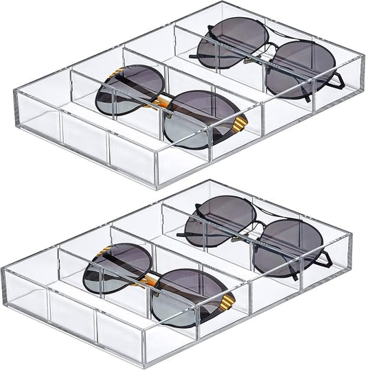 Amazing Abby - Soleil - 2-Pack Acrylic 4-Compartment Sunglass Organizer by AmazingAbby