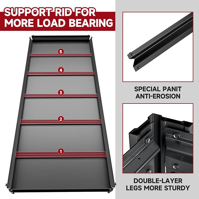 5-Tier 60" W x 24" D x 72" H Garage Shelving Units 3000LBS Shelves Garage Heavy - Image 4