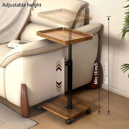 Adjustable Height Couch Tables That Slide Under Sofa, 360° Swivel Modern Tv - Image 3