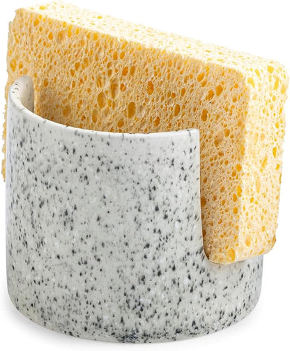 Kitchen Sink Sponge Holder, Dish Sponge Rack Ceramic Brush Holder Farmhouse by LAUCHUH