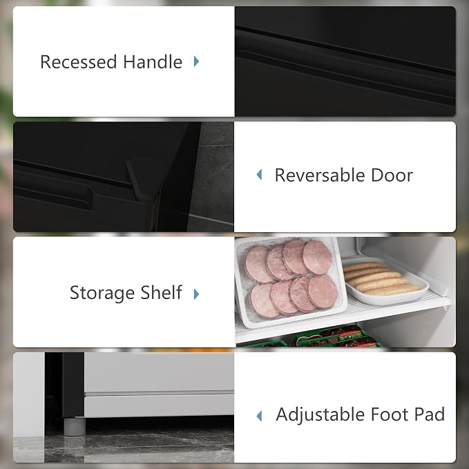 HOMCOM Mini Freezer Countertop, 3 Cu.Ft Compact Upright Freezer - Image 3