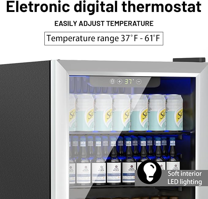 1.7 Cu.ft Beverage Refrigerator Cooler, 72 Cans Mini Fridge - Image 3