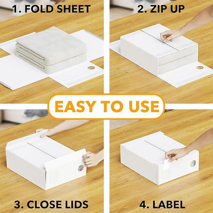 SpaceAid 4 Pack Bed Sheet Organizers and Storage, Foldable Sheet Organizer - Image 3