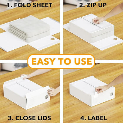 SpaceAid 6 Pack Bed Sheet Organizers and Storage, Foldable Sheet Organizer - Image 3