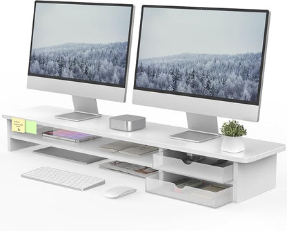Fenge Monitor Stand, Dual Monitor Riser, 42.5inch Large Desk Computer Monitor by Fenge