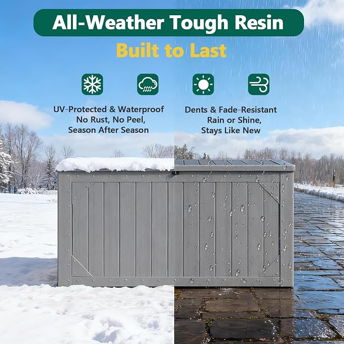 Outdoor Storage Box, 100 Gallon Deck Box Outdoor Storage Bench Outside - Image 4