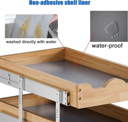 DINDON 3 Tier Pull Out Cabinet Organizer 14”W X21”D Slide Out Shelves - Image 5