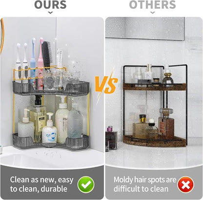 Upgraded 2-Tier Corner Bathroom Countertop Organizer – Spacious Storage - Image 4