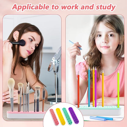 4 Pcs Silicone Makeup Brush Holder Stand Multipurpose Cosmetic Travel Storage - Image 6