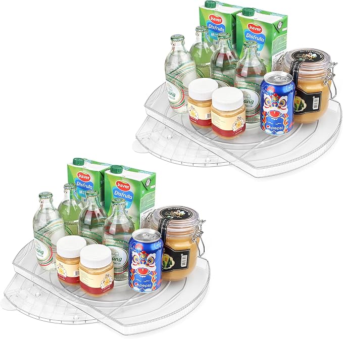 FIRJOY Lazy Susan Turntable for Refrigerator, Square Turntable Organizer for by FIRJOY