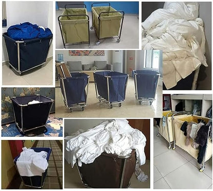 Laundry Cart Commercial, 10 Bushel Large Industrial Rolling Laundry Hamper - Image 4