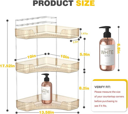 3-Tier Corner Bathroom Counter Organizer - Image 2
