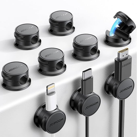 9 Pack Cable Management Cord Organizer, JOYROOM Magnetic Cable Clips Adhesive by JOYROOM