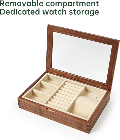 YESWOOD Jewelry Box Organizer, North America Black Walnut Wood Jewelry Boxes - Image 5