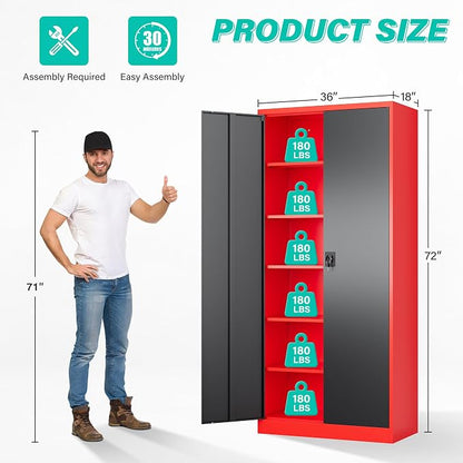 SISESOL Wide & Deep Metal Storage Cabinet - Image 3