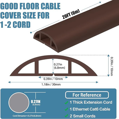 Floor Cord Covers for Wires 20FT Cable Hider Wire Cover Self Adhesive Cord - Image 2