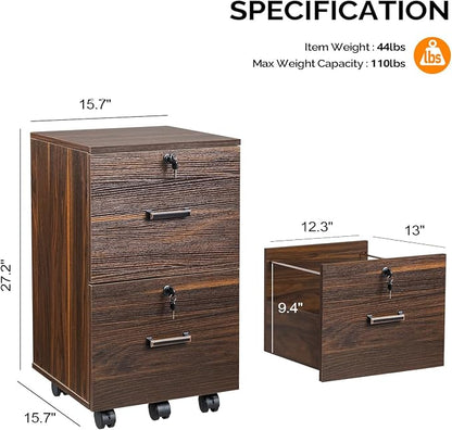 VINGLI 2 Drawer File Cabinet - Image 3