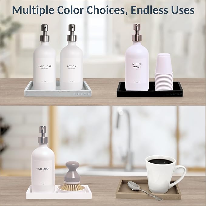 Countertop and Vanity Tray – Small 7.7” Silicone Tray, Soap Dispenser Trays - Image 8