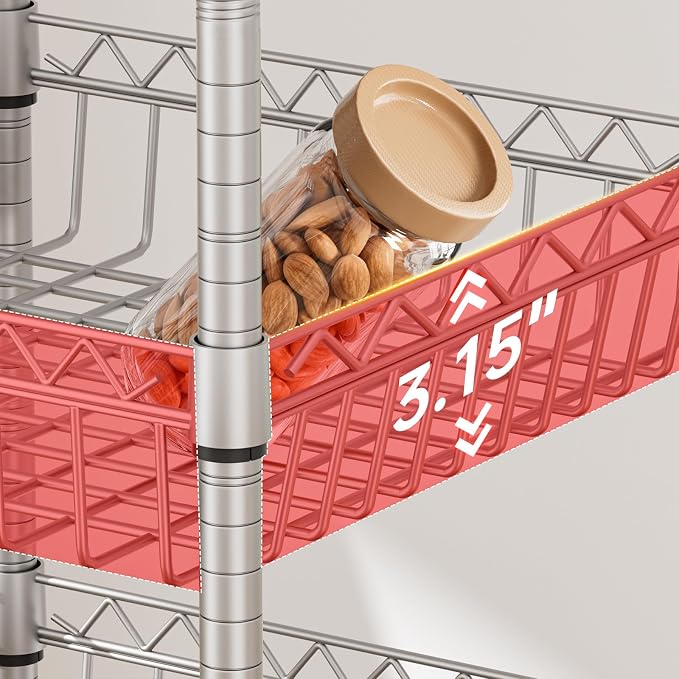 6 Shelves Storage Shelf Wire Closet Bathroom Organizers Metal Pantry Kitchen - Image 3