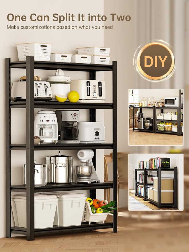 JHYKHG 72" W Storage Shelves, 5-Tier Heavy Duty Garage Shelving, Adjustable - Image 5