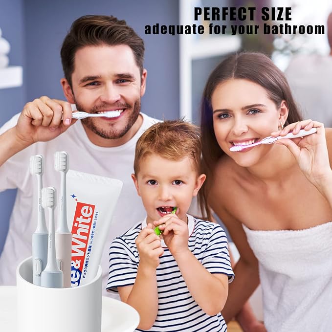 PP 2PCS Reusable Unbreakable Toothbrush Cup 10.5oz/300ml Mouthwash Holder - Image 2