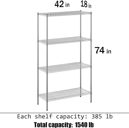 18" Deep x 42" Wide x 74" Height Wire Shelving Kit | 4-Tier | NSF Commercial - Image 3
