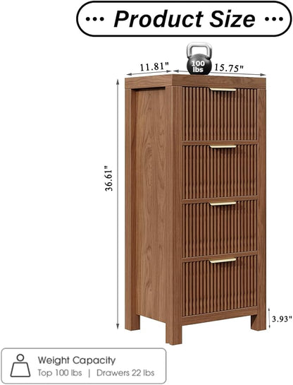 Mid-Century Fluted 8 Drawers Dresser, Modern Wooden Tall Dresser - Image 2