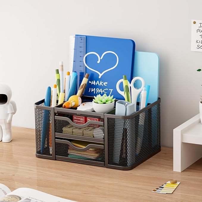Marbrasse Mesh Desk Organizer, Pen Organizer - Image 5
