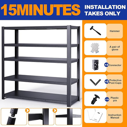 84''H Garage Shelving Heavy Duty, 3050LBS Storage Shelves, Adjustable Metal - Image 7