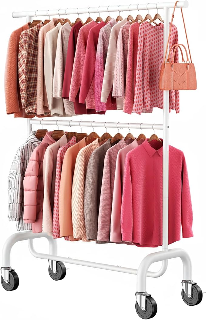 Heavy Duty Clothes Rack Load 600 LBS, Rolling Clothing Rack by Unknown