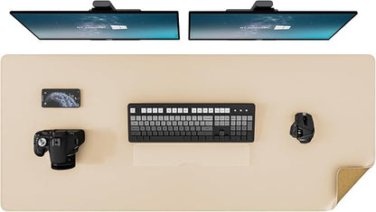DAWNTREES Dual Sided Desk Mat, Leather Desk Pad, 47.2''x15.8'', Cork Desk Mat by PremiumDeskPadatDawnTrees