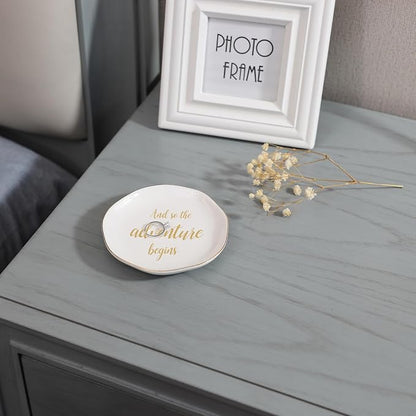 HOME SMILE And So The Adventure Begins Ring Dish-Inspirational Bridal Shower - Image 2