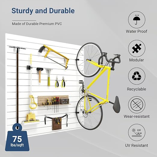 Slatwall Panel 4 FT x 4 FT, Interlocking Slat Wall Paneling, Wall Mounted PVC - Image 3