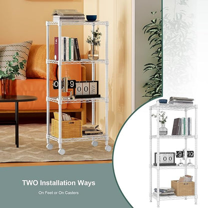 1000 lbs 4-Shelf Adjustable Heavy Duty Steel Wire Rack, Adjustable Storage - Image 6