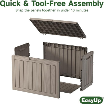 EasyUp 45 Gallon Outdoor Storage Box, Resin Waterproof UV-Resistant Deck Box - Image 7