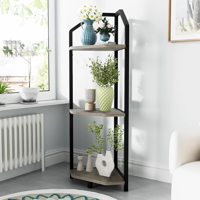 Fun Memories 3 Tier Corner Shelf, 40” Corner Shelf Stand, Corner Bookshelf - Image 2