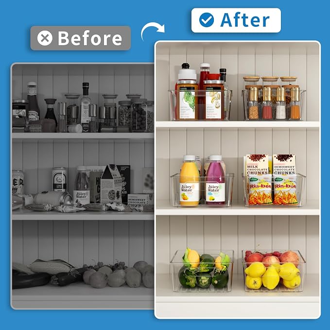 6 Pack Pantry Organizers and Storage, Fridge Organization and Storage, Acrylic - Image 7