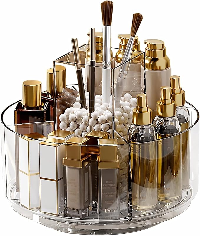 Taiuloo 360 Rotating Makeup Organizer, Lazy Susan Cosmetics Storage Turntable by Taiuloo
