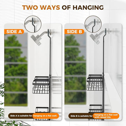 REINHARDT Shower Caddy Hanging for Handheld Showerheads Adjustable Split Shower - Image 9