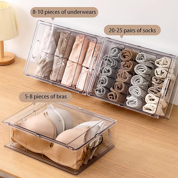 MANO 2Pack Clear Fridge Drawers Pull Out Stackable Refrigerator Drawer - Image 5