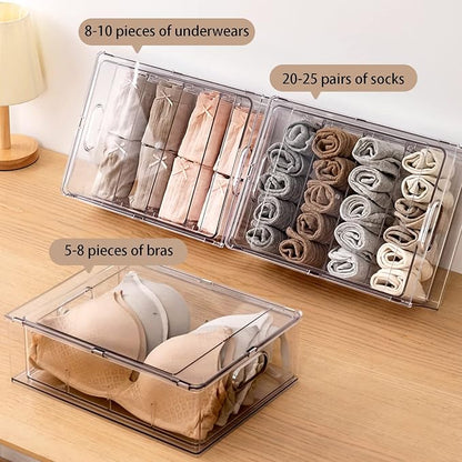MANO 2Pack Clear Fridge Drawers Pull Out Stackable Refrigerator Drawer - Image 5