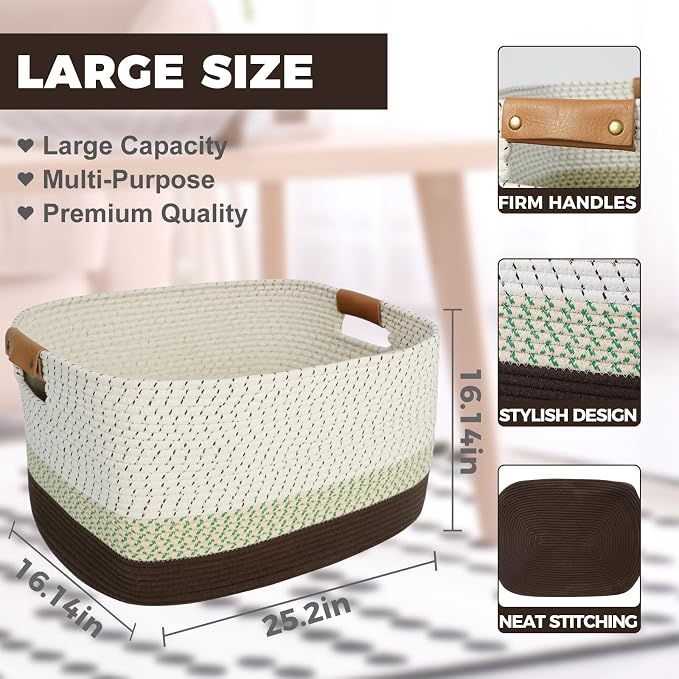 danpinera 108L Large Basket for Living Room, Nursery & Laundry, Kids Toy Basket - Image 2