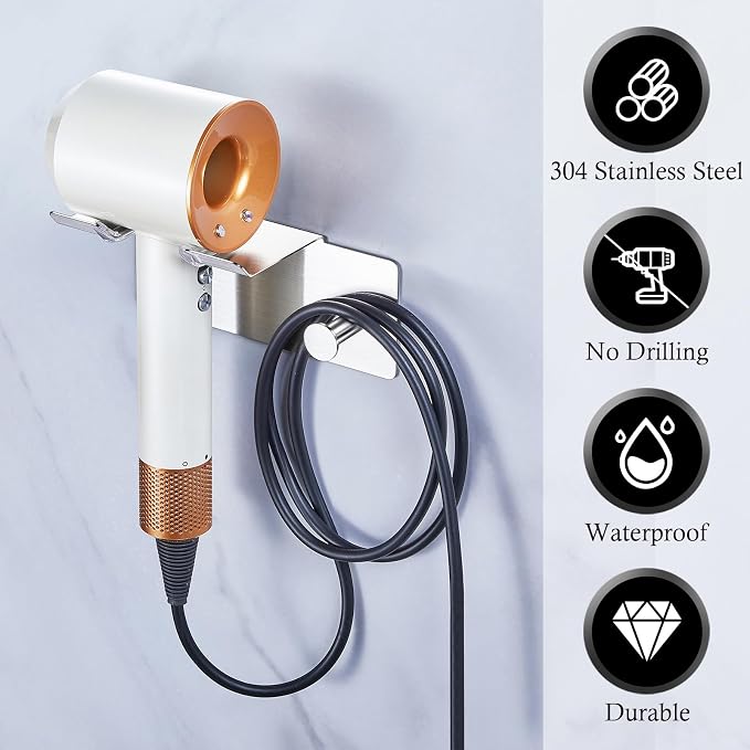 Hair Dryer Holder Wall Mount, Blow Dryer Holder - Image 8