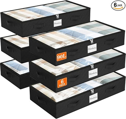 SpaceWhisper 90L Under Bed Storage Containers, Foldable Closet Organizers and by Unknown