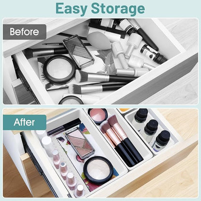 WOWBOX 25 PCS Plastic Drawer Organizer Set, 4 Sizes Desk Drawer Divider - Image 5
